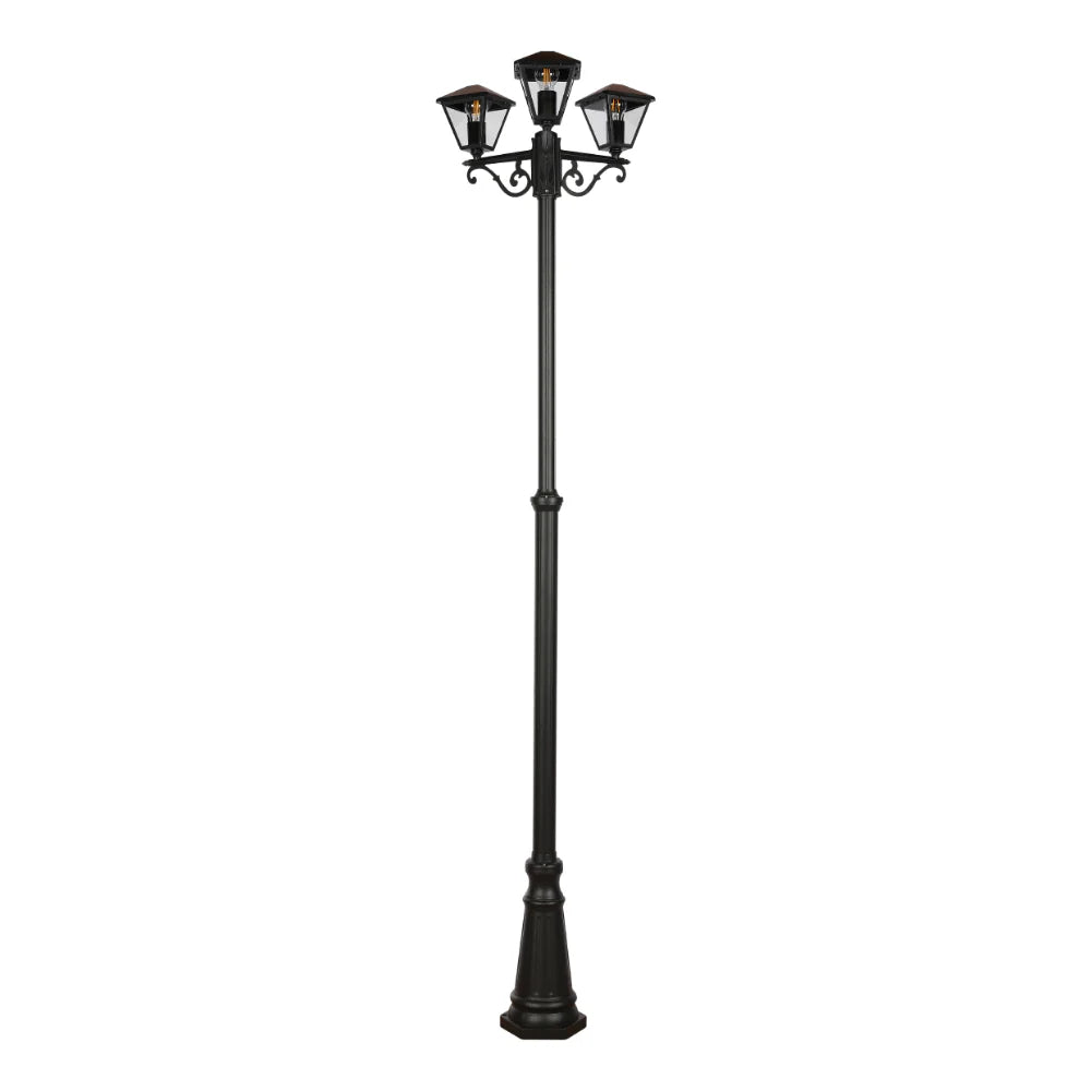 Paravento Outdoor Garden Pathway Lamp Post Top 3 Light Black