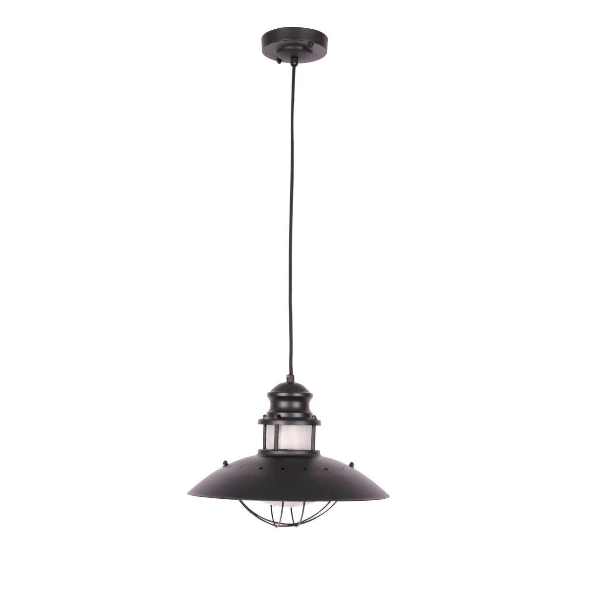 Main image of Sunflower Pendant Ceiling Lamp Matt Black Clear Glass E27