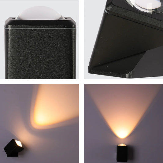 Rotatable Cubes Outdoor LED Wall Light Black 3000K Narrow Beam