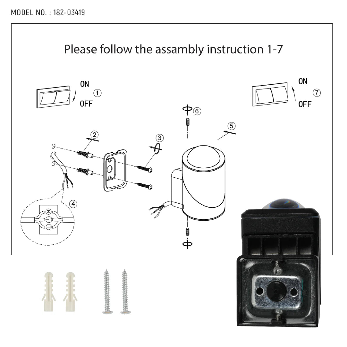 Technical specs of Rotatable Cubes Outdoor LED Wall Light Black 3000K Narrow Beam 182-03419