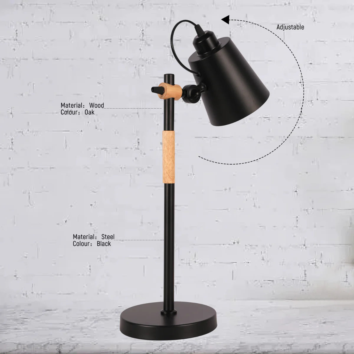 Close shots of Scandi Sleek E27 Desk Lamp 130-03702