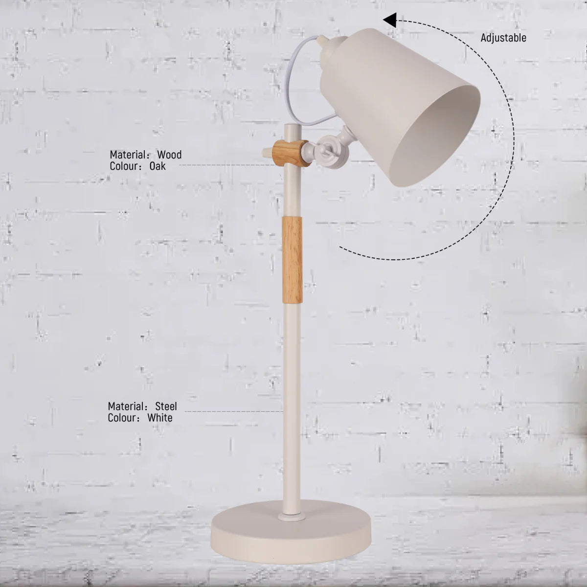 Close shots of Scandi Sleek E27 Desk Lamp 130-03704