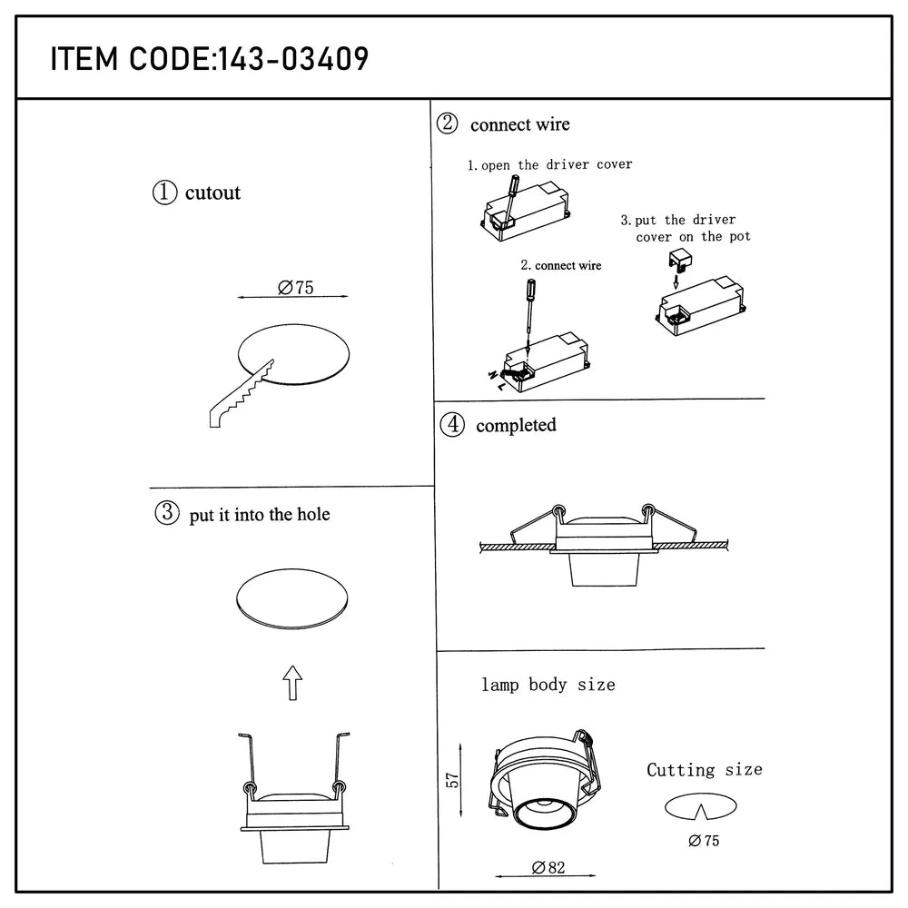 User manual for Sentinel Adjustable Gimbal Recessed LED Downlight-143-03409