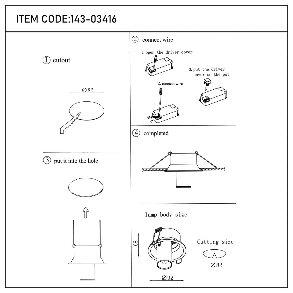 User manual for Sentinel Compact Adjustable Gimbal Recessed LED Downlight-143-03416