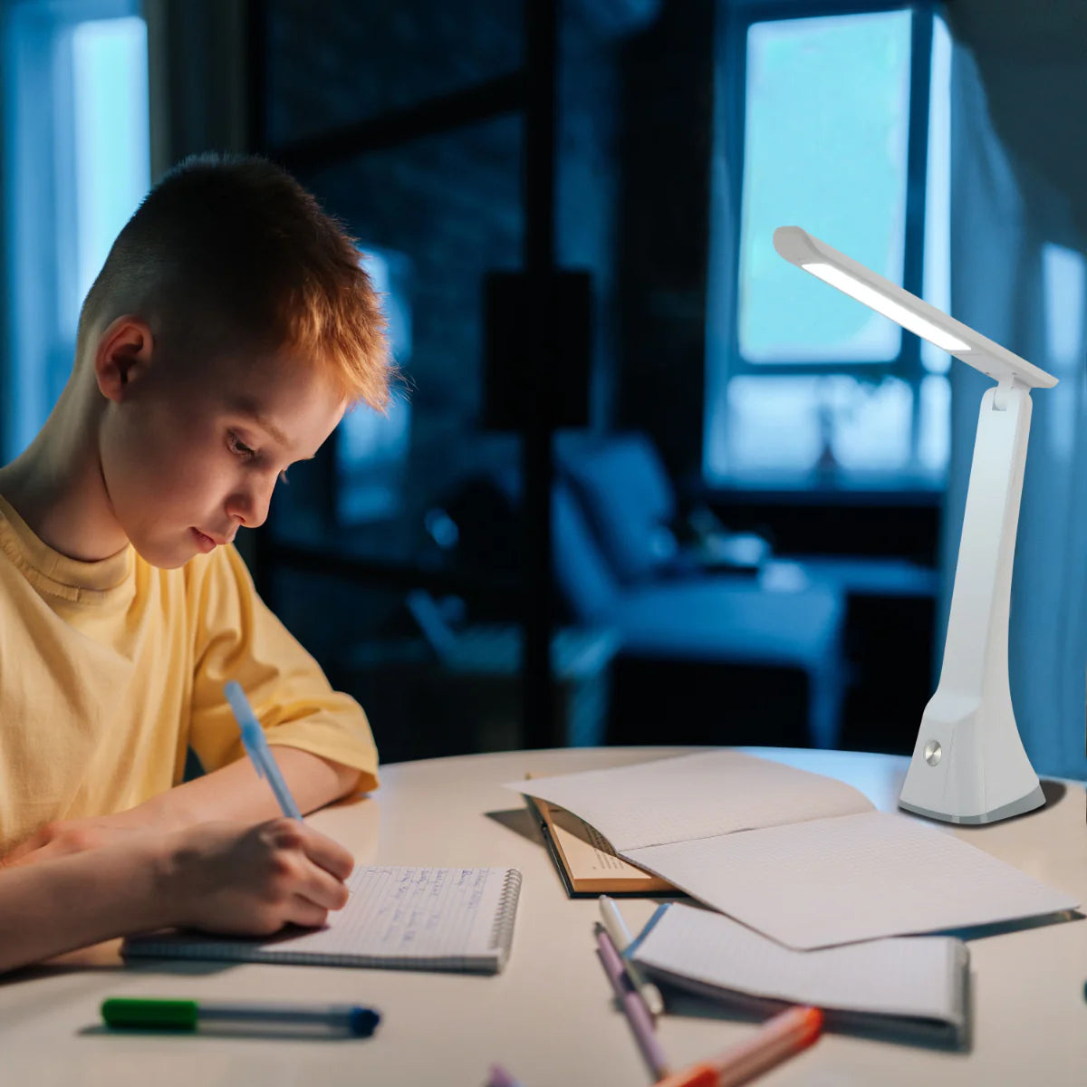 Sleek Foldable LED Desk Lamp with Touch Control 130-03762 in play