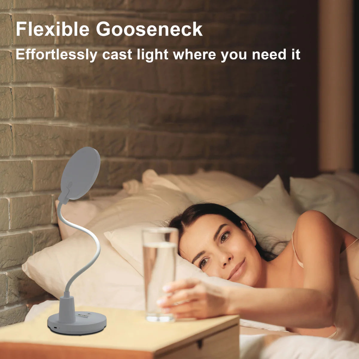 Usage of Sleek Rechargeable Gooseneck LED Desk Lamp 130-03759