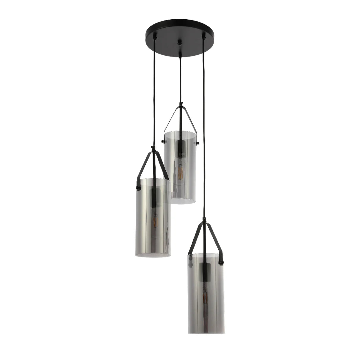 Smoky Glass Chandelier - Linear & Round Variants Adjustable Drop
