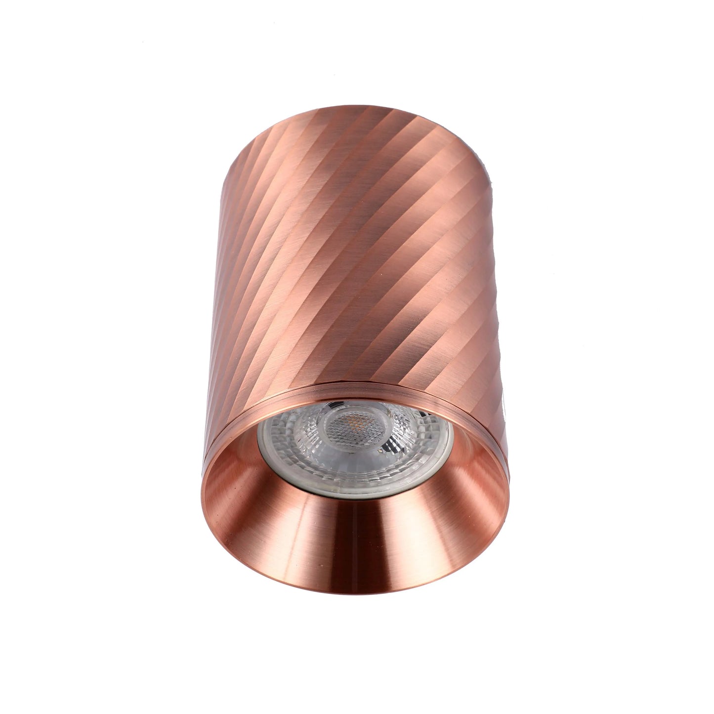 Spiral Textured Recessed Downlight - GU10, Dimmable, Aluminium
