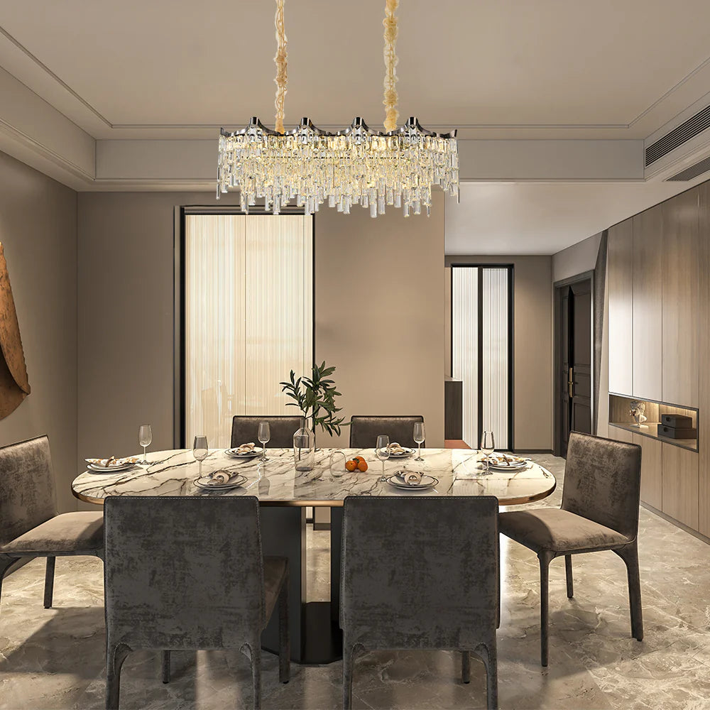 Interior application of Star Crystal Chandelier Ceiling Light | TEKLED 159-18081