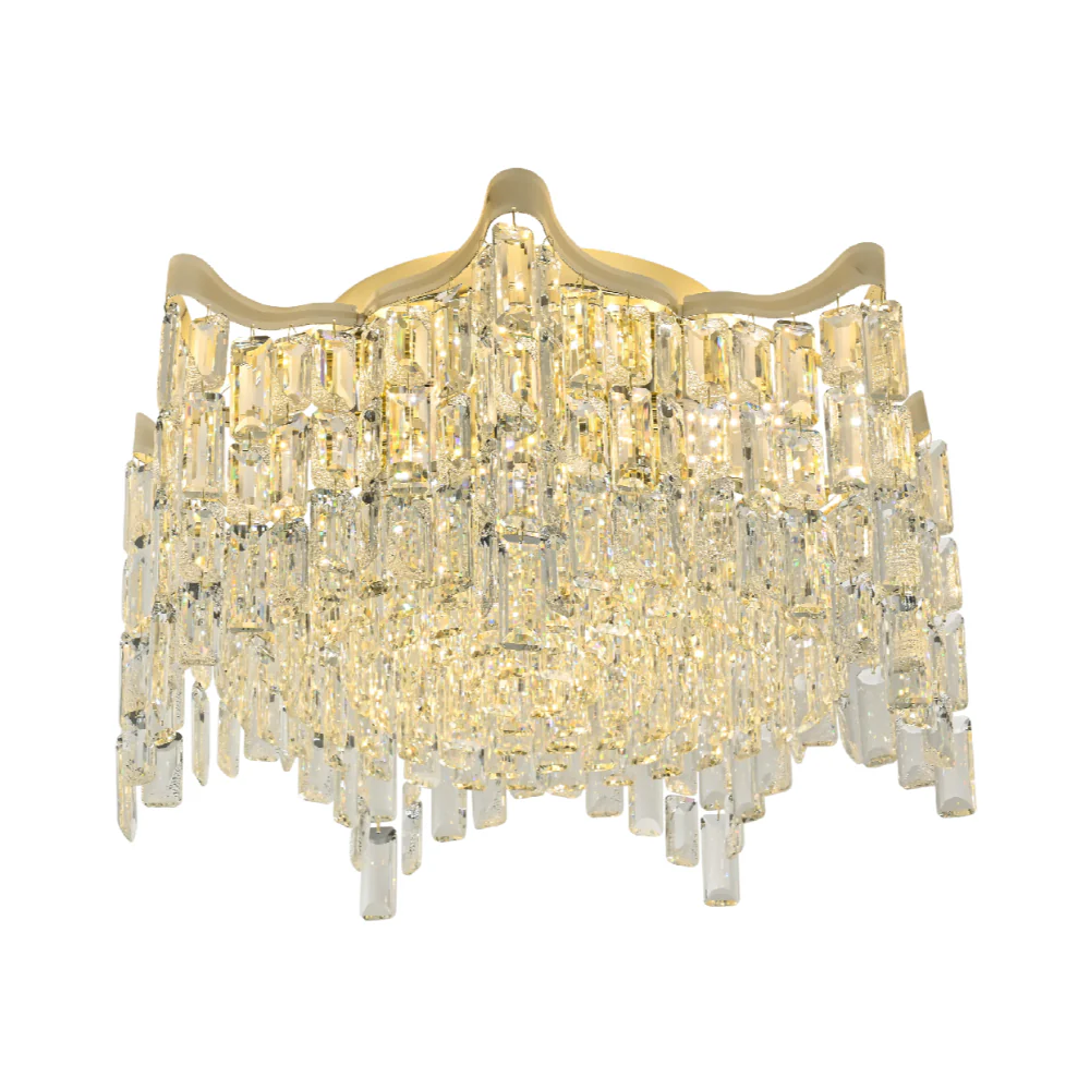 Main image of Star Crystal Flush Chandelier Ceiling Light | TEKLED 159-18057