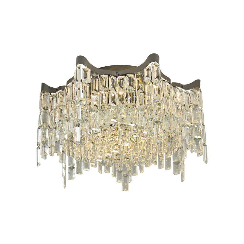 Star Crystal Flush Chandelier Ceiling Light