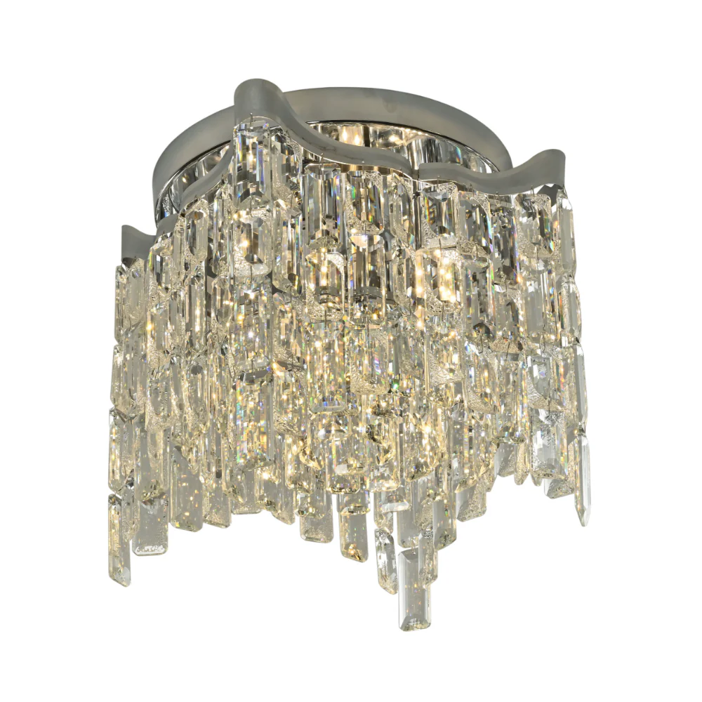 Star Crystal Flush Chandelier Ceiling Light