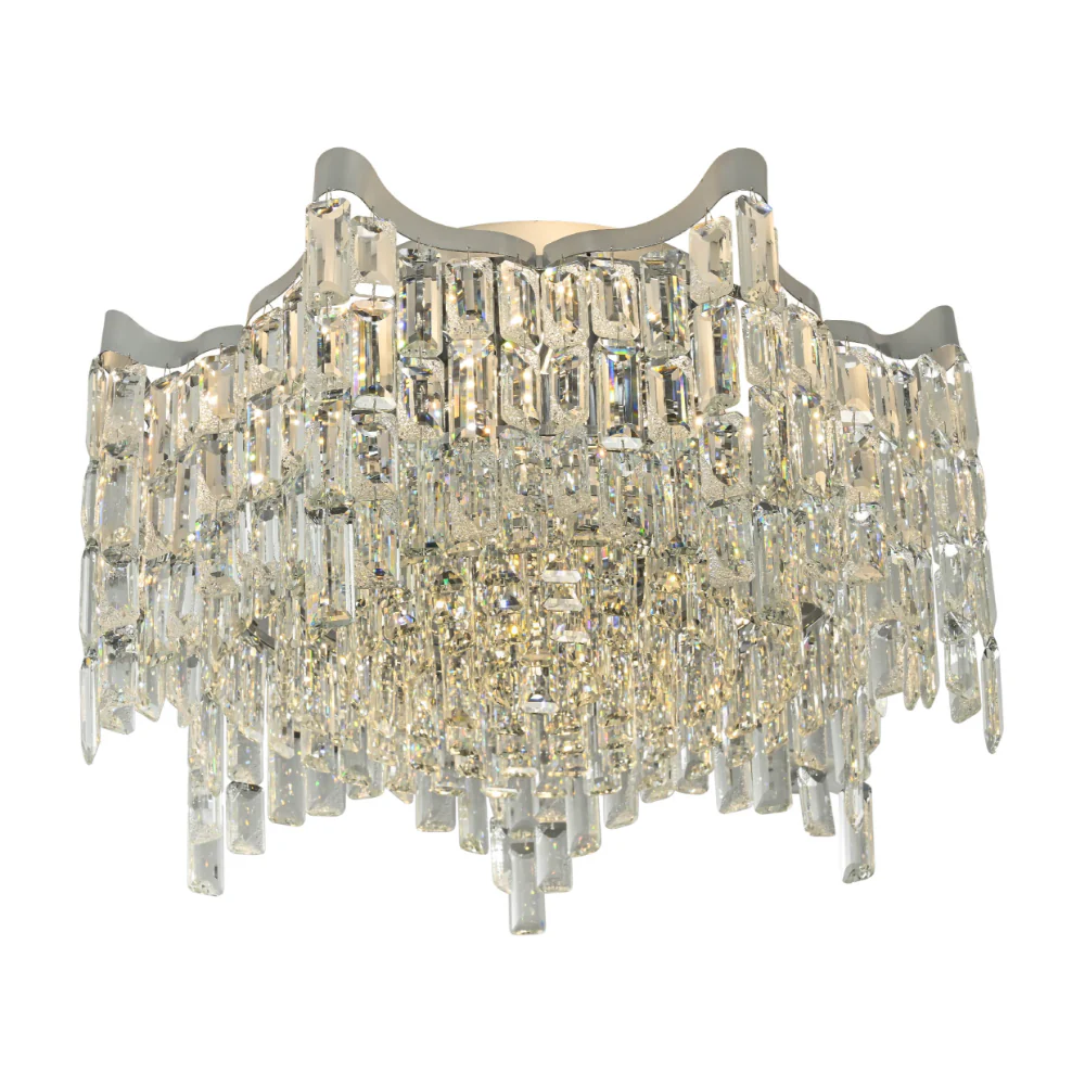 Main image of Star Crystal Flush Chandelier Ceiling Light | TEKLED 159-18063