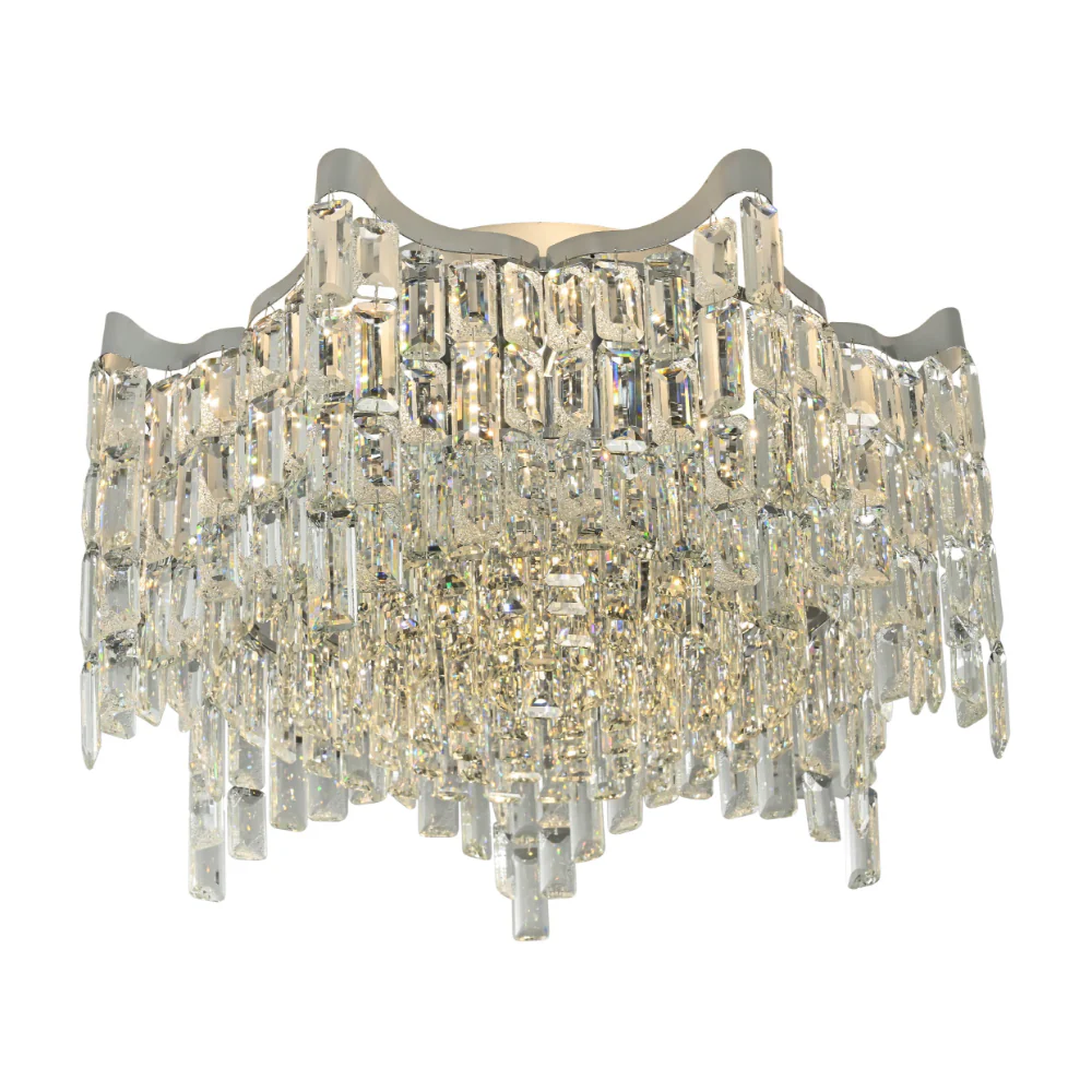 Star Crystal Flush Chandelier Ceiling Light