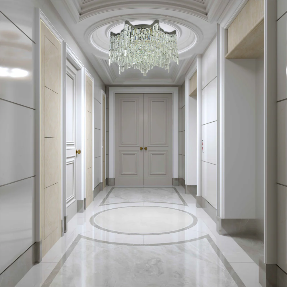 Interior application of Star Crystal Flush Chandelier Ceiling Light | TEKLED 159-18060