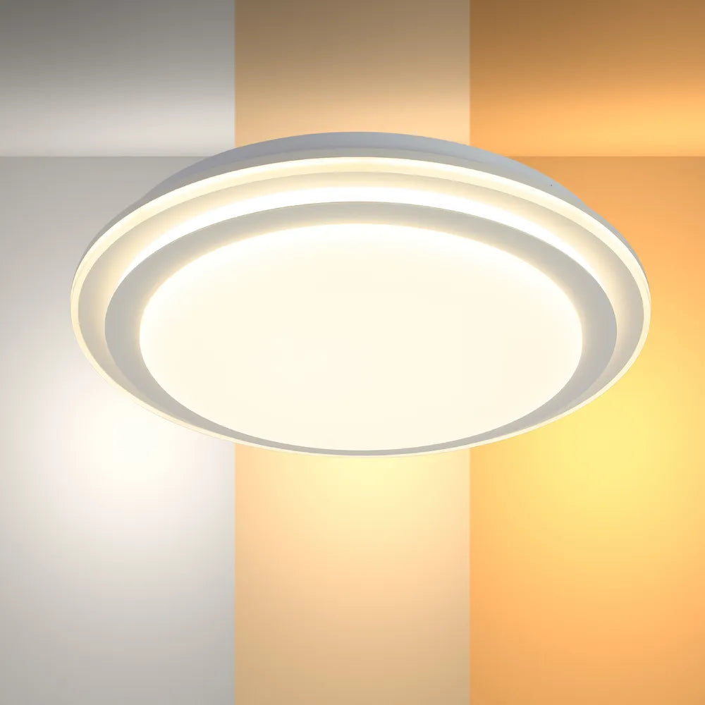 LED Flush Ceiling Light TEKLED Step LED Flush Ceiling Light White D400 6000K/4000K/3000K 27Wx2(TEKLED)--165-16002