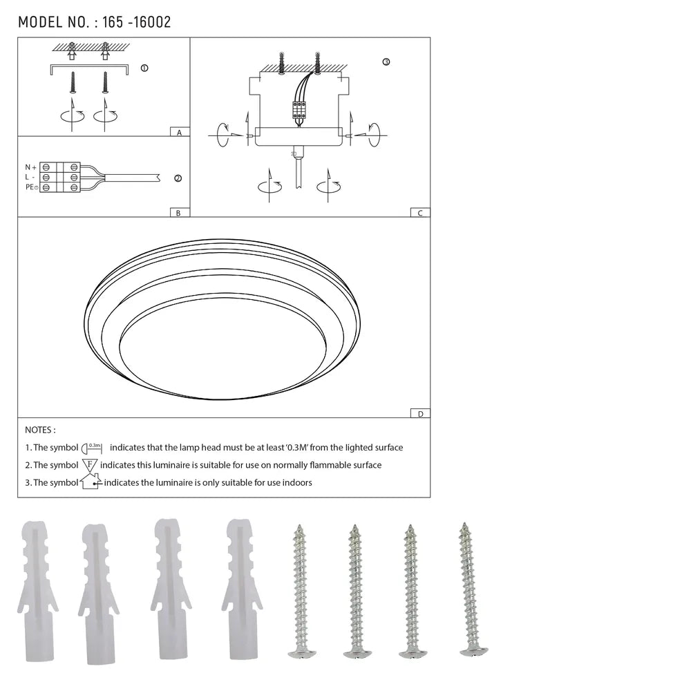 User manual for Step LED Flush Ceiling Light White D400 6000K/4000K/3000K 27Wx2(TEKLED)-165-16002