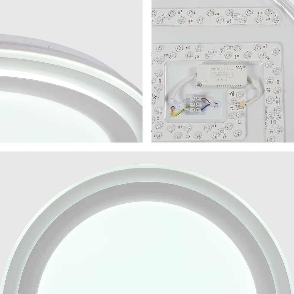 Close shot of the Step LED Flush Ceiling Light White D500  6000K/4000K/3000K 42Wx2(TEKLED)-165-16004