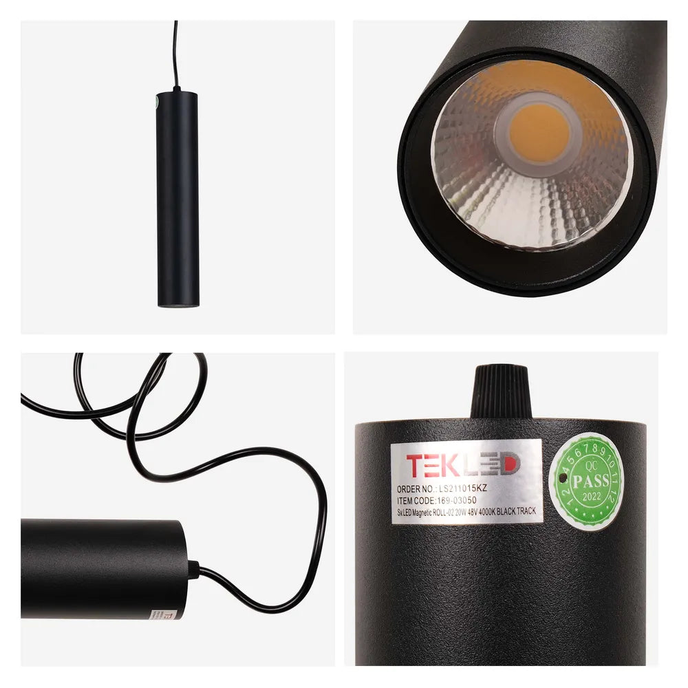 Size and technical specs of the Sv-k LED Magnetic ROLL-02 10W 48V 4000K BLACK Track(TEKLED)-169-03050-169-03050