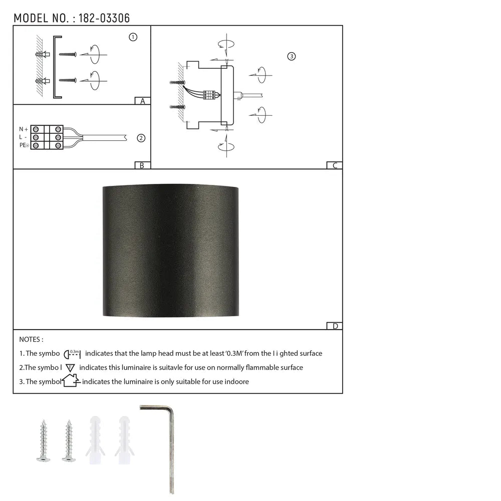 User manual for Svet-k  B2325 2x1W BLACK 4000K  IP54(TEKLED)-182-03306