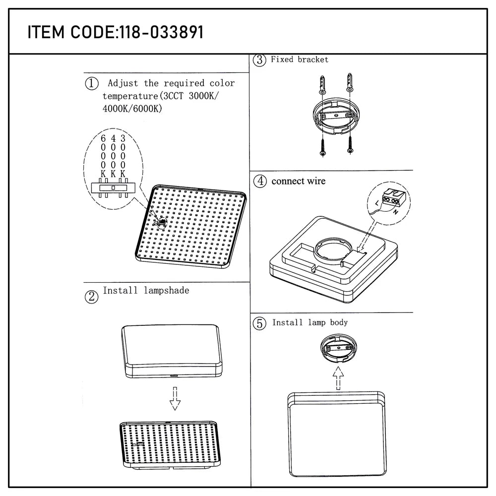 User manual for Svet-k LED NIKA SQUARE 15W 3CCT  IP44 (TEKLED)-118-033891