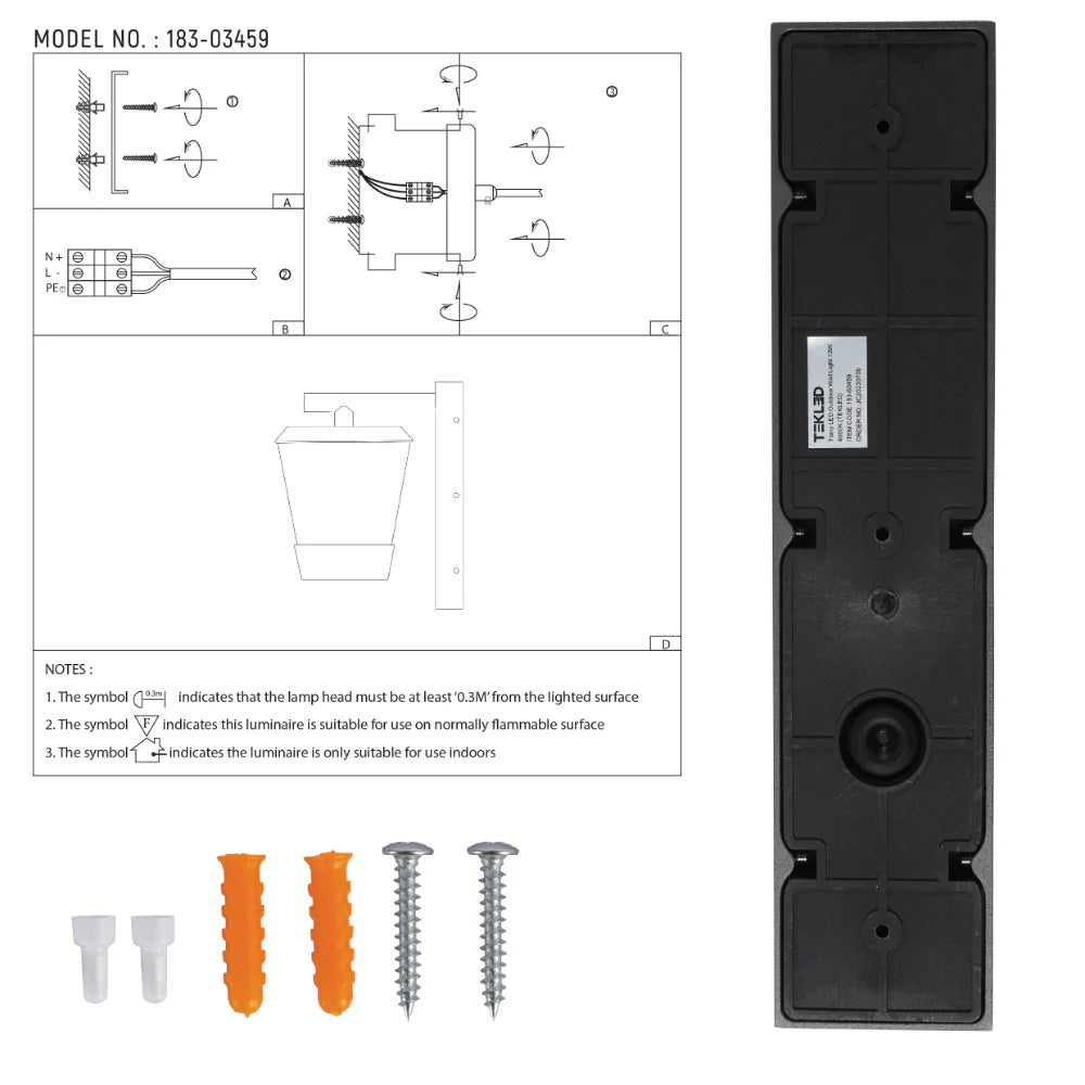 Tiany LED Outdoor Lantern Wall Light 13W 4000K