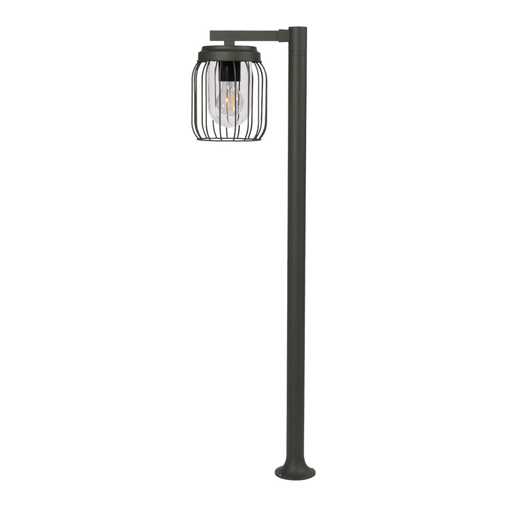 Tuela Outdoor Pathway Bollard Lawn Light E27 Dark Grey