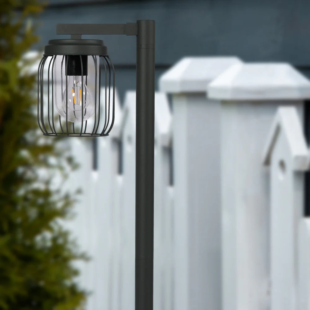 Tuela Outdoor Pathway Bollard Lawn Light E27 Dark Grey