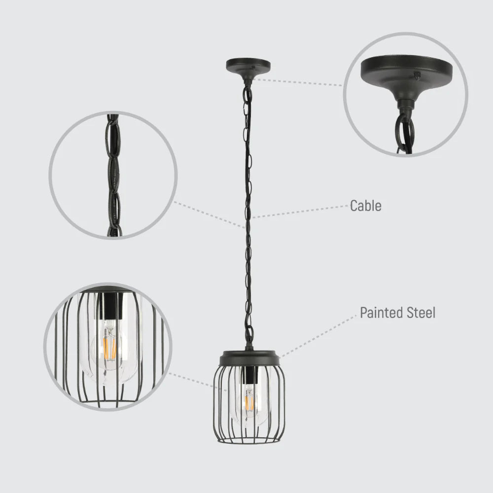 Tuela Outdoor Pendant Lamp E27 Dark Grey