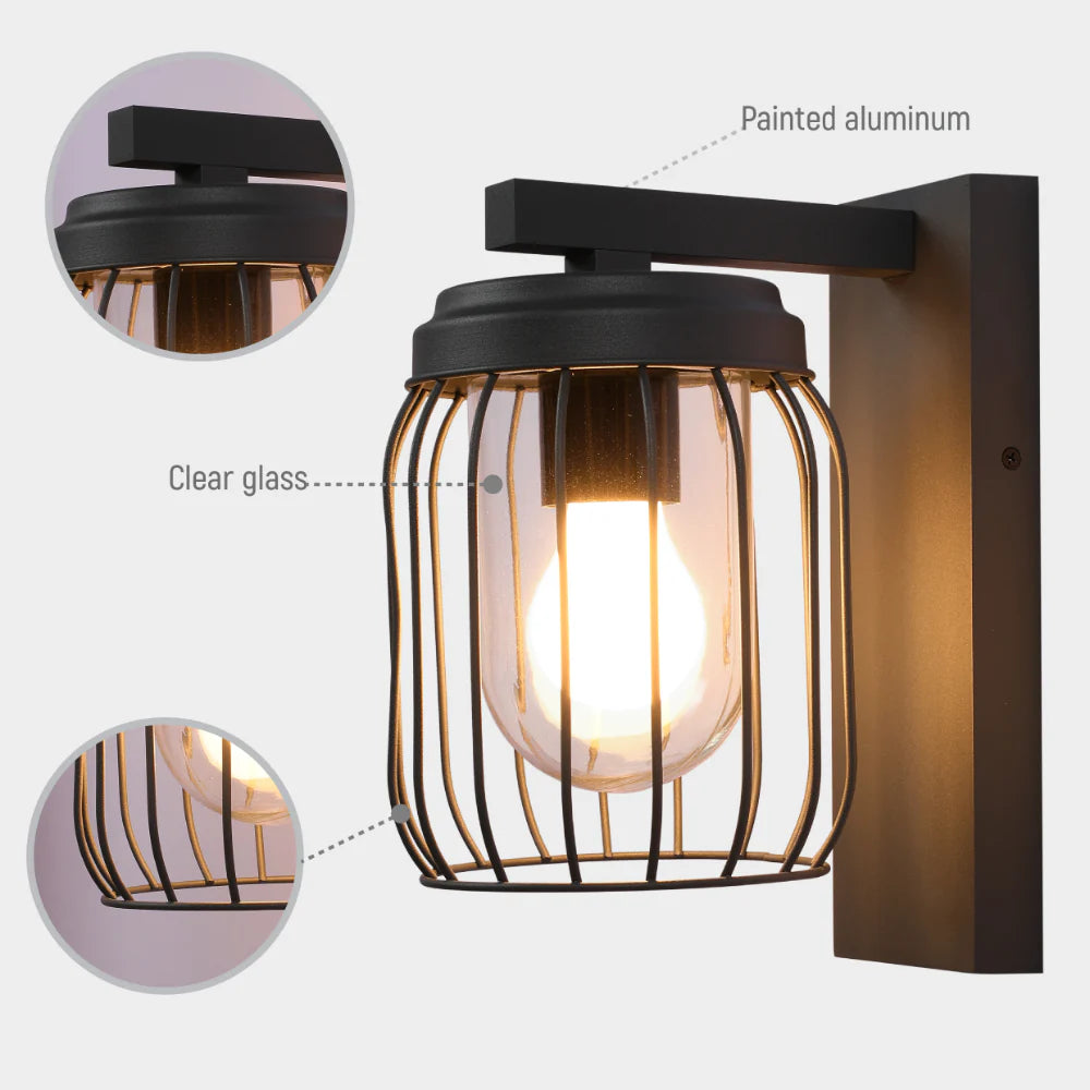 Tuela Outdoor Wall Light E27 Dark Grey