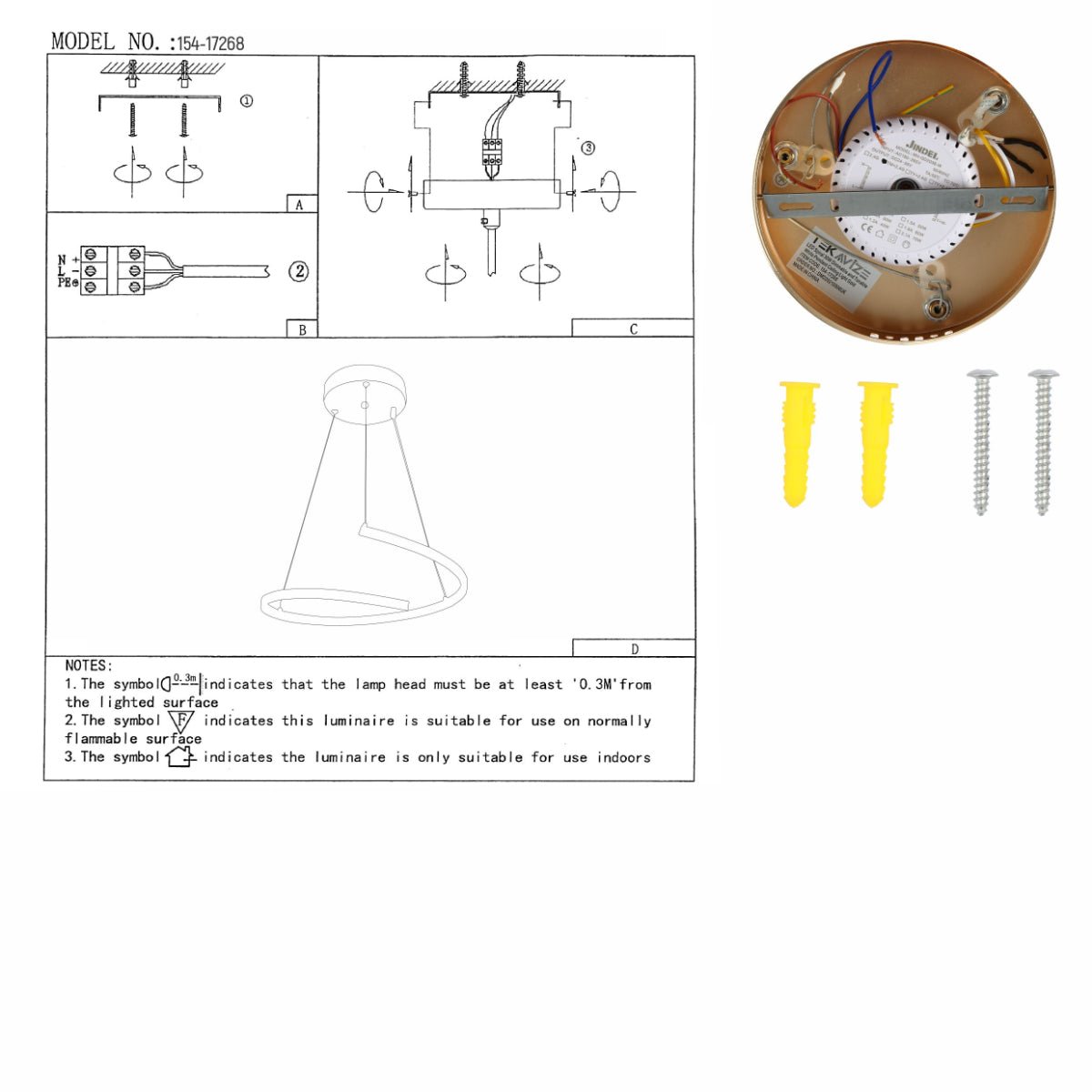 User manual for LED Spiral Gold Finishing 30W CCT Change Dimmable Contemporary Nordic Scandinavian Pendant Ceiling Light with Remote Control | TEKLED 154-17268