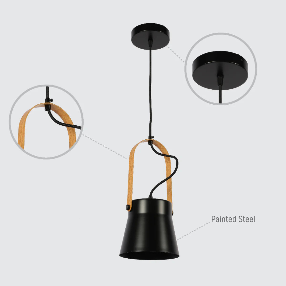 Lighting properties of Versatile Narvik Nordic Cone Pendant Light 150-18428