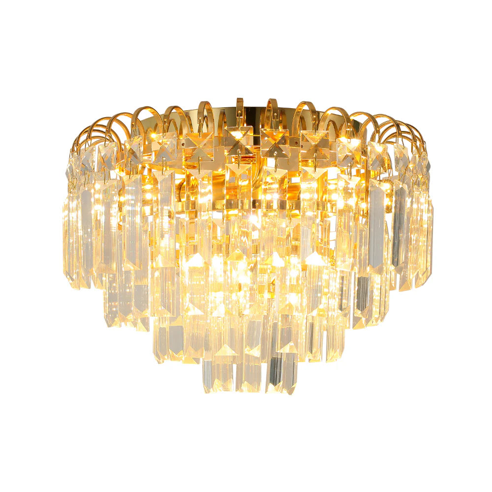 Waterfall Flush Crystal Ceiling Chandelier Light