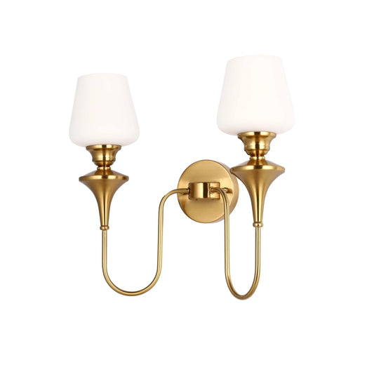 White & Gold Wall Light - Single, Double, or Triple