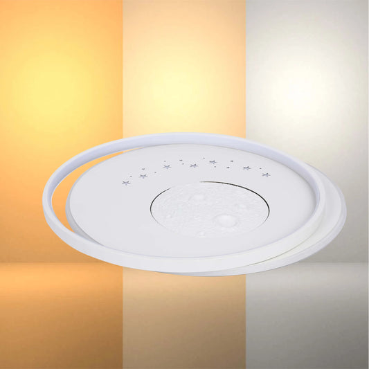 White LED Flush Mount Ceiling Light (Flower, Moon & Stars Designs)
